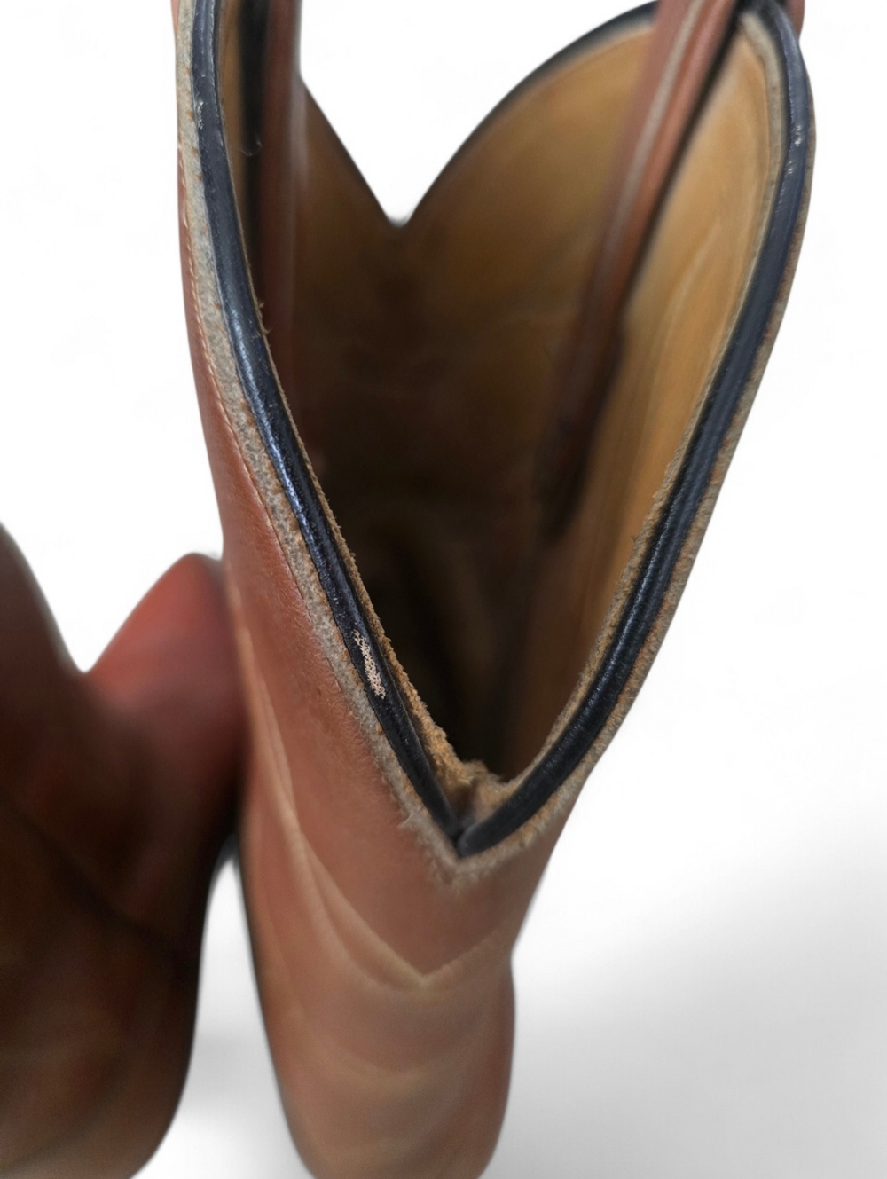 Vintage Tony Lama Cowboy Boots Men's 9E Wide USA Made Cognac Leather Western - Picture 6 of 12